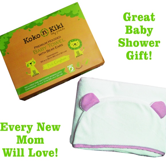 PREMIUM Baby Hooded Towel & Washcloth Set - Pink - Picture 5 of 7